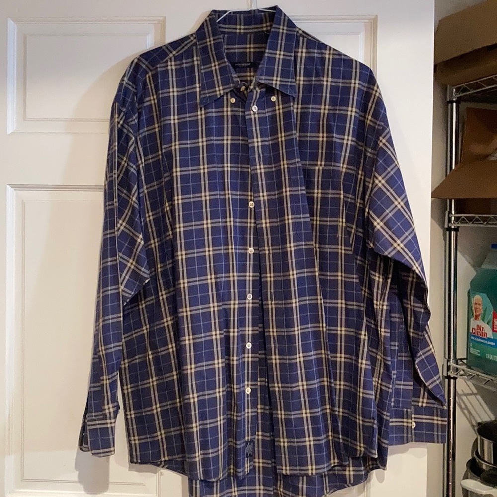 Burberry Plaid Long Sleeve Dress Shirt